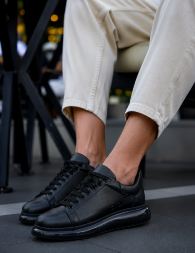 Ανδρικά μαύρα δίσολα Sneakers λαστιχένια σόλα CH295M