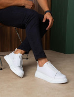 Ανδρικά λευκά δίσολα Sneakers με λάστιχα CH2619