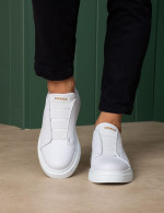 Ανδρικά λευκά δίσολα Sneakers με λάστιχα CH2619