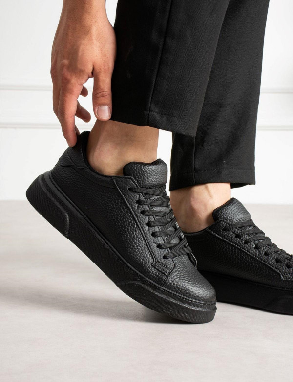 Ανδρικά μαύρα δίσολα Sneakers λαστιχένια σόλα CH2613M