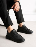 Ανδρικά μαύρα δίσολα Sneakers λαστιχένια σόλα CH2613M