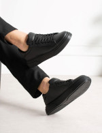 Ανδρικά μαύρα δίσολα Sneakers λαστιχένια σόλα CH2613M