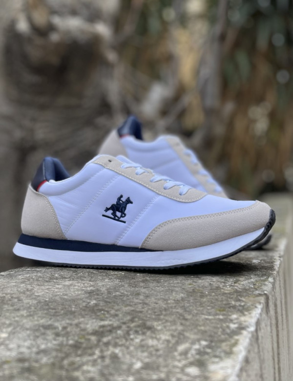 US Grand Polo ανδρικά λευκά-μπεζ sneakers  GPM413210