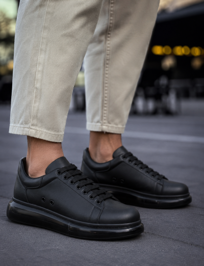 Ανδρικά μαύρα δίσολα Sneakers λαστιχένια σόλα CH295M