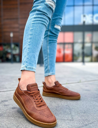 Ανδρικά ταμπά Sneakers δερματίνη με κορδόνια CH157T