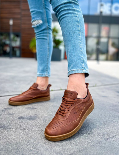Ανδρικά ταμπά Sneakers δερματίνη με κορδόνια CH157T