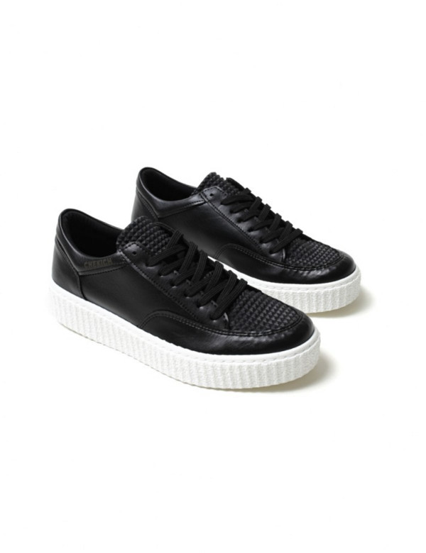 Ανδρικά ασπρόμαυρα Sneakers ανάγλυφο σχέδιο CH017