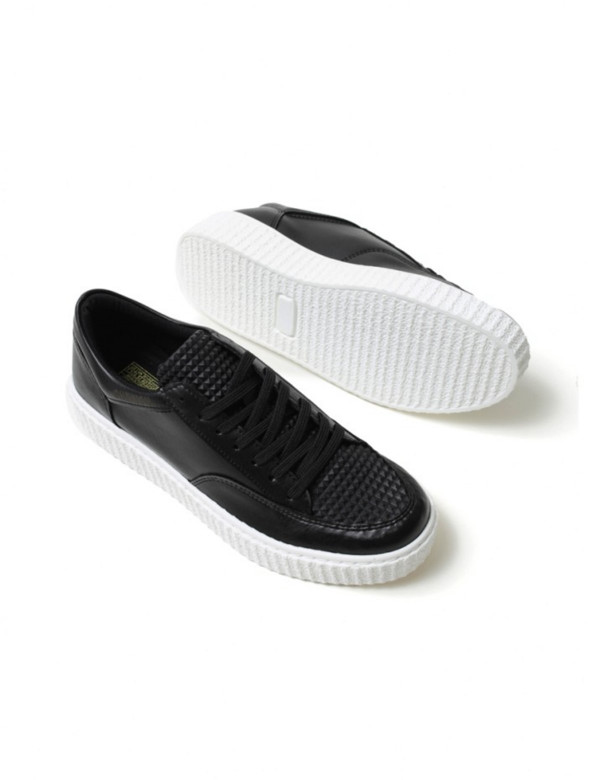 Ανδρικά ασπρόμαυρα Sneakers ανάγλυφο σχέδιο CH017