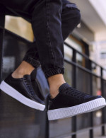 Ανδρικά ασπρόμαυρα Sneakers ανάγλυφο σχέδιο CH017
