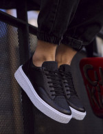 Ανδρικά ασπρόμαυρα Sneakers ανάγλυφο σχέδιο CH017
