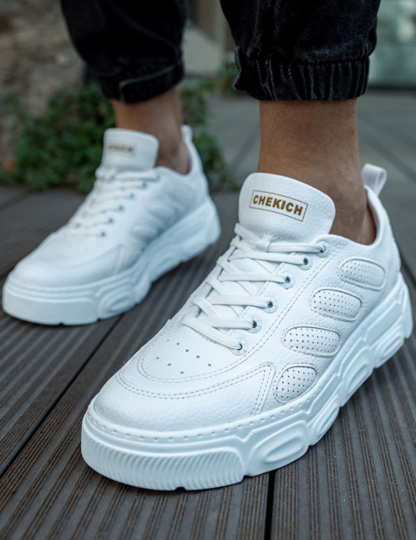 Ανδρικά λευκά Casual Sneakers δίσολα CH105A