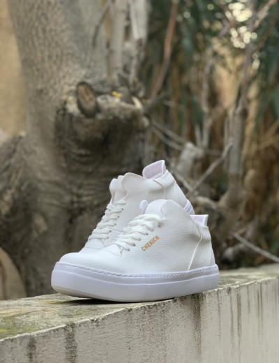 Ανδρικά λευκά Sneakers δερματίνη CH004W