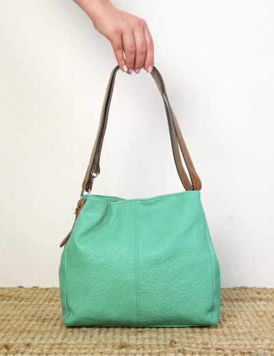 Γυναικεία πράσινη τσάντα ώμου δερματίνη 23473G