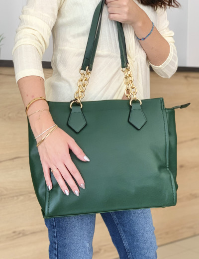 Γυναικεία πράσινη τσάντα ώμου D8779P