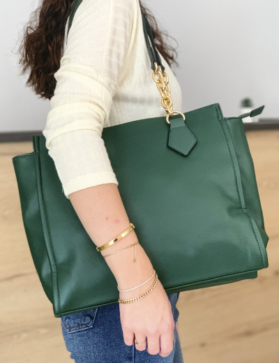 Γυναικεία πράσινη τσάντα ώμου D8779P