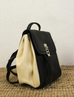 David Jones γυναικείο μαύρο mini Backpack με διχρωμία CM6458B
