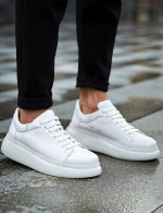 Ανδρικά λευκά δίσολα Sneakers λαστιχένια σόλα CH295W