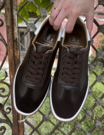 Ανδρικά καφέ δερμάτινα Sneakers με suede λεπτομέρεια HG177817K