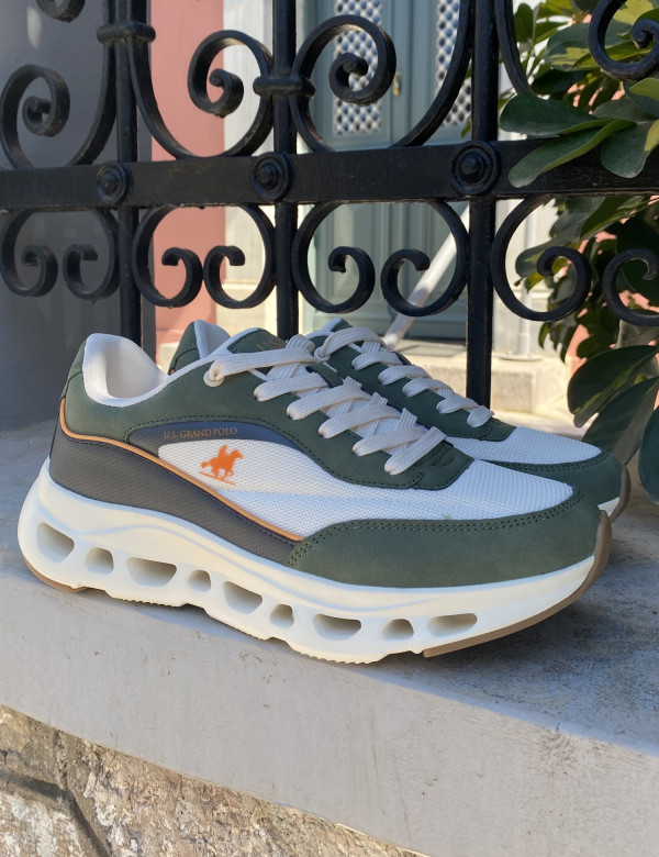 US GRAND POLO ανδρικά λαδί ανθρακί casual sneakers GPM4570561