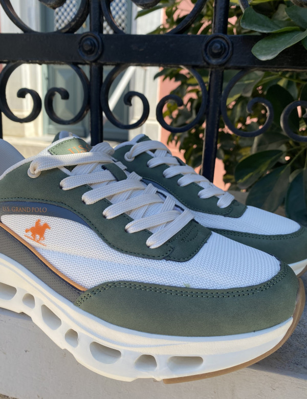 US GRAND POLO ανδρικά λαδί ανθρακί casual sneakers GPM4570561