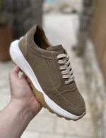 Ανδρικά πούρο δερμάτινα casual Sneakers με λευκή σόλα HG175545