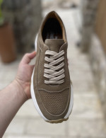 Ανδρικά πούρο δερμάτινα casual Sneakers με λευκή σόλα HG175545