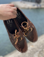 Ανδρικά καφέ δερμάτινα Boat παπούτσια HG175540