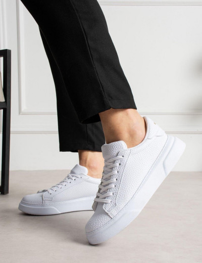 Ανδρικά λευκά δίσολα Sneakers λαστιχένια σόλα CH2613