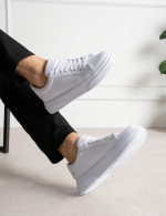 Ανδρικά λευκά δίσολα Sneakers λαστιχένια σόλα CH2613
