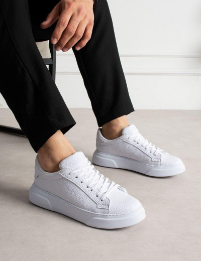 Ανδρικά λευκά δίσολα Sneakers λαστιχένια σόλα CH2613