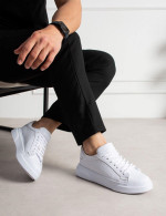 Ανδρικά λευκά δίσολα Sneakers λαστιχένια σόλα CH2613