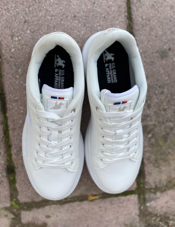 US GRAND POLO ανδρικά λευκά casual sneakers GPM21136