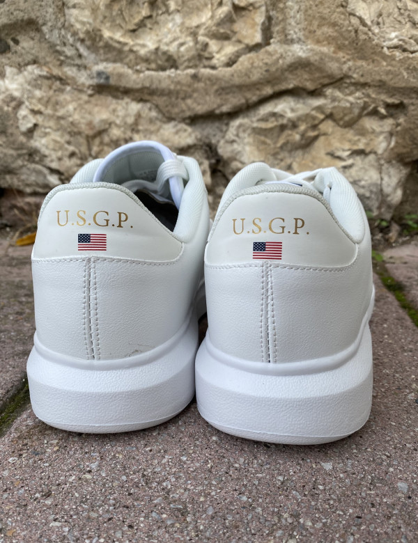 US GRAND POLO ανδρικά λευκά casual sneakers GPM21136
