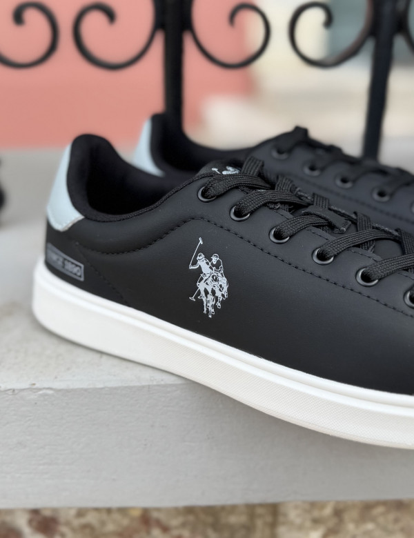 U.S. Polo Assn. ανδρικά ασπρόμαυρα casual sneakers BYRON001DBLK