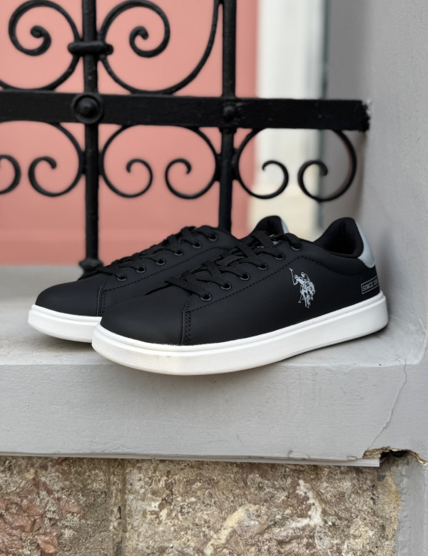U.S. Polo Assn. ανδρικά ασπρόμαυρα casual sneakers BYRON001DBLK