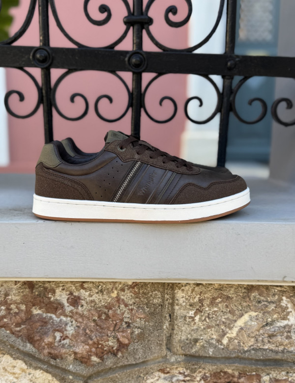 Wrangler αντρικά καφέ sneakers 2025300634B