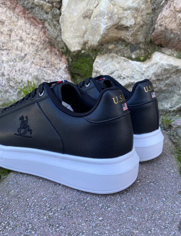 US GRAND POLO ανδρικά ασπρόμαυρα casual sneakers GPM21136M