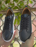 Ανδρικά μπλε δερμάτινα casual Sneakers HG175542B