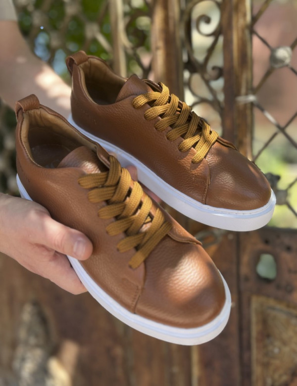 Ανδρικά ταμπά δερμάτινα casual Sneakers HG175542T
