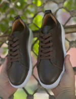 Ανδρικά καφέ δερμάτινα casual Sneakers HG175542K