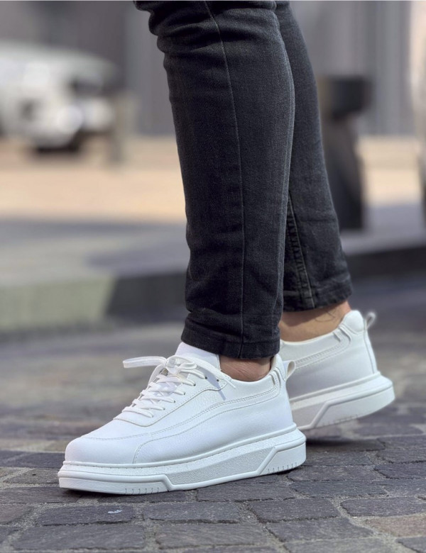 Ανδρικά λευκά Sneakers με λαστιχένια σόλα CH987W