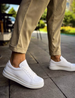 Ανδρικά λευκά Sneakers με λαστιχένια σόλα CH979A