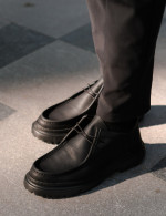 Ανδρικά μαύρα παπούτσια loafers CH2404