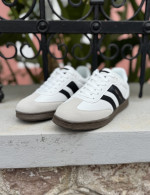 Teddy Smith ανδρικά λευκα sneakers με μαύρες-γκρι λεπτομέρειες 78815