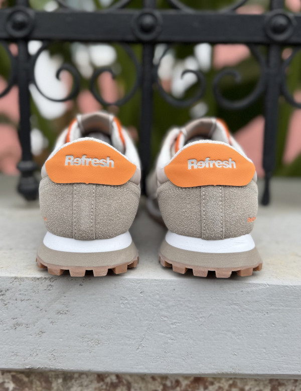 Refresh αντρικά μπεζ sneakers με ύφασμα 175515