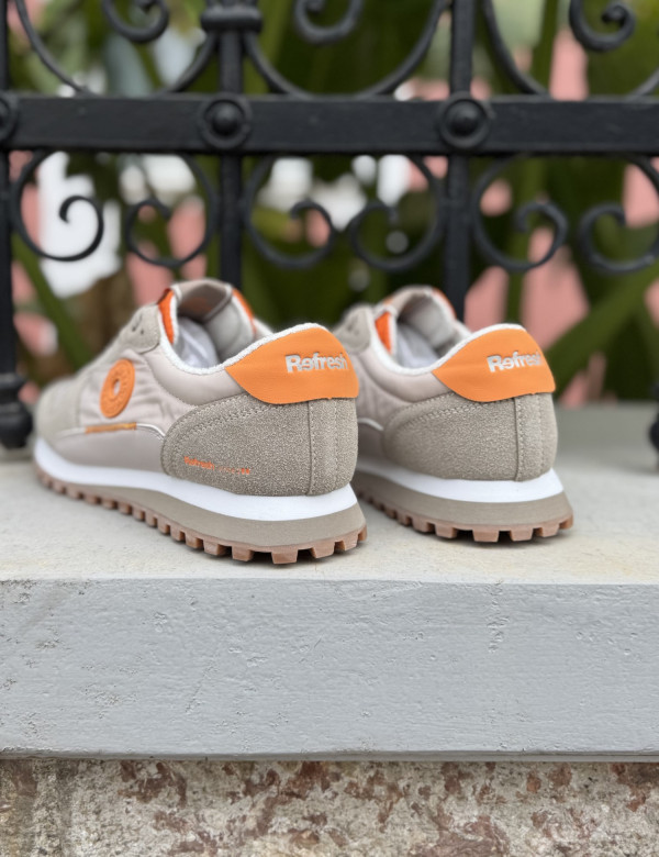 Refresh αντρικά μπεζ sneakers με ύφασμα 175515