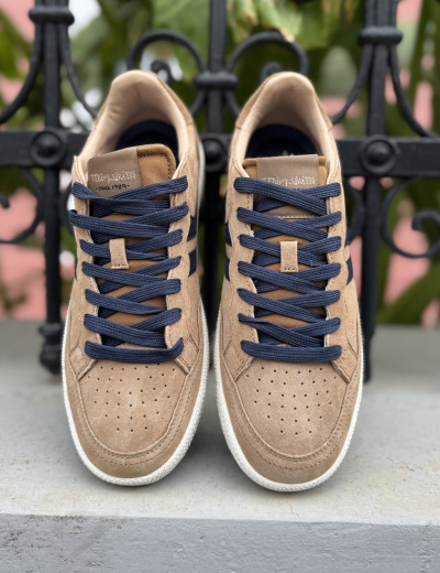 Teddy Smith ανδρικά κάμελ sneakers με μπλε λεπτομέρειες 120595