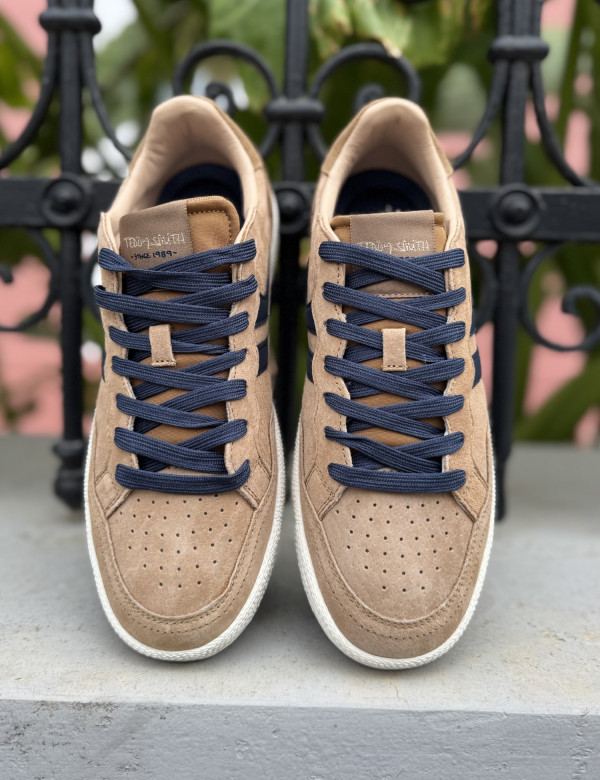 Teddy Smith ανδρικά κάμελ sneakers με μπλε λεπτομέρειες 120595