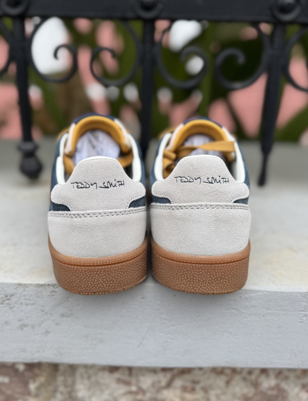 Teddy Smith ανδρικά μπλε sneakers με κίτρινες λεπτομέρειες 120595B