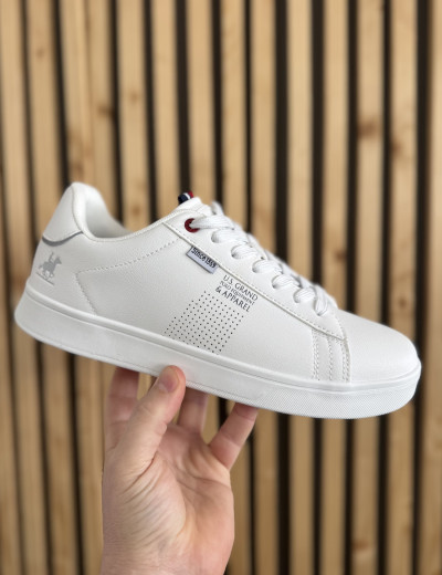 US GRAND POLO ανδρικά λευκά casual sneakers GPM23220